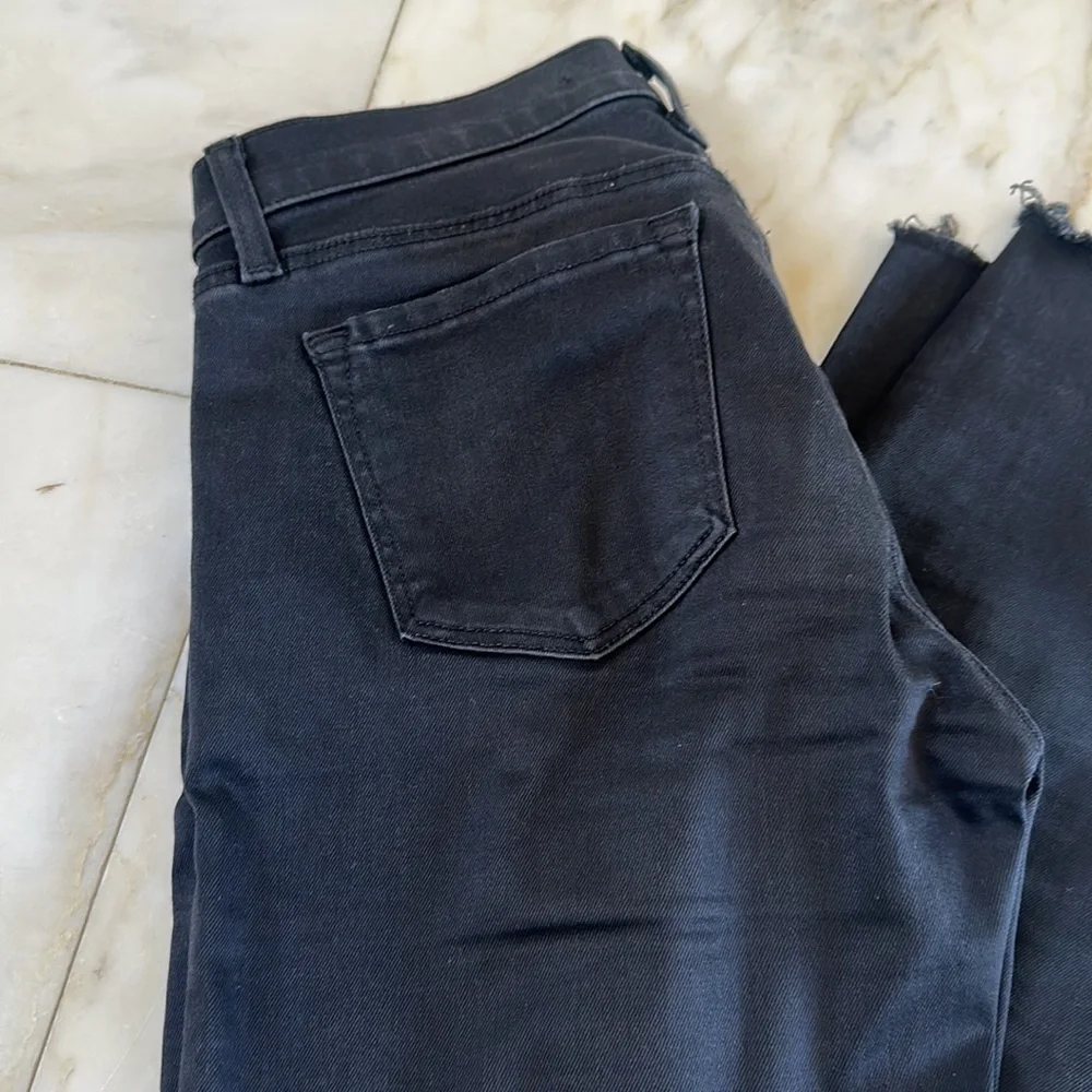 J Brand Black Low Rise Crop Skinny Jeans